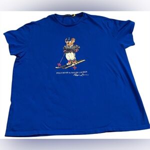 Polo Ralph Lauren Polo Bear Skiing Short Sleeve T-Shirt Blue-Authenticated